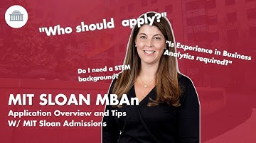 Tips for MIT Sloan