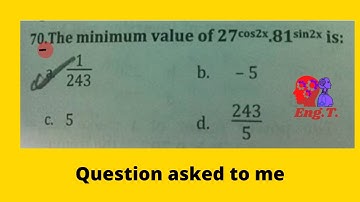 Minimum and maximum values | Calculator tricks | Question asked to me