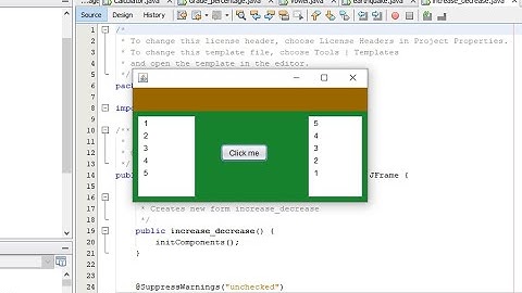 Java Swing 5 Increment and  Decrement Using Button and jList