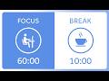 60/10 Pomodoro 2h with White Noise | Study & Concentration #pomodorotimer