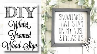 DIY Farmhouse Winter Framed Wood Sign