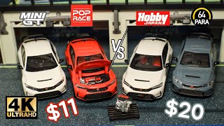 Mini GT vs Hobby Japan vs Para 64 vs Pop Race 1:64 - Honda Civic Type R FL5 l Cinema Shot 4K
