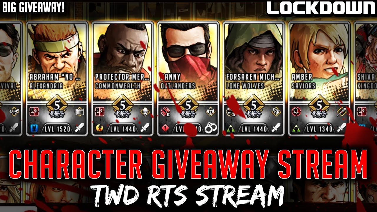 Character Giveaway Stream! TWD RTS Stream - The Walking Dead: Road to Survival