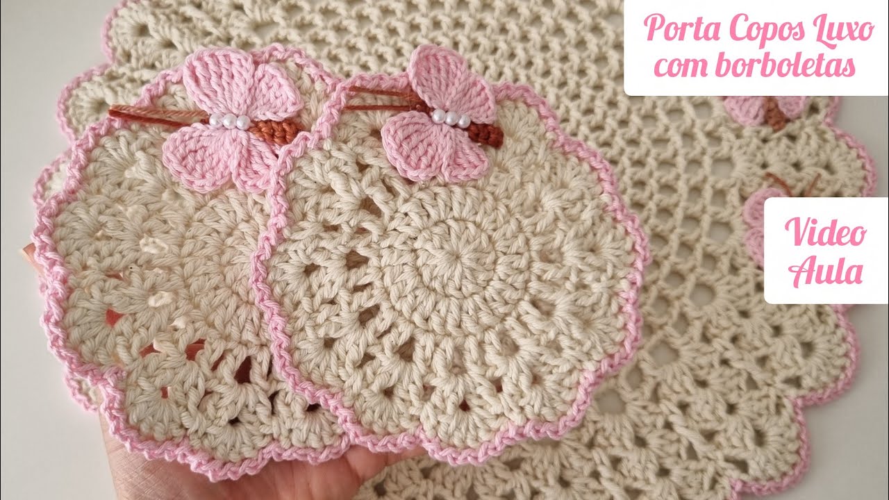 PORTA COPOS LUXO com borboletas 🦋 