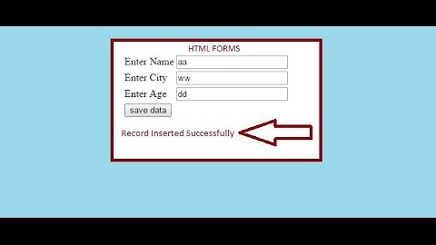 How to Create an HTML Form that stores data in a MySQL Database using PHP