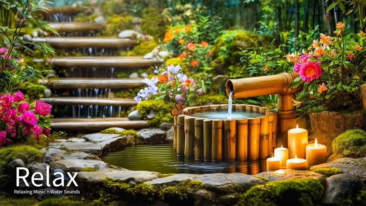 🌿 Piano with Bamboo Water Sounds for Stress and Fatigue After a Long Day – Relax Deeply