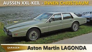 Aston Martin Lagonda - Außen XXL-Keil, innen blinkend wie ein Christbaum | Garagengold