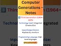 Computer Generations – Notes 3️⃣ Third Generation (1964–1971). @Naazkhan-b7l