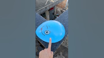 Experiment: Will a water balloon explode if it rolls down a tall building? 💥🎈#shorts