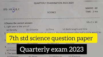 7th std quarterly exam science question paper 2023 #sciencequestionpaper#2023