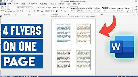How to Add 4 Flyers On One Page in Word