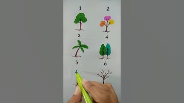 6 Different Way to draw Trees🌳 #shorts #viral #art #drawing #drawingshorts