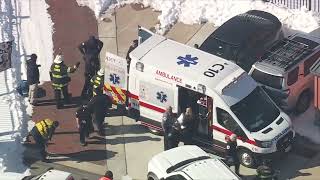 Crews cut through ice and pulled someone out of the Delaware River