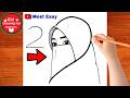 How To Draw a Cute Hijab Girl Drawing With Number 2 / Drawing for Kids !