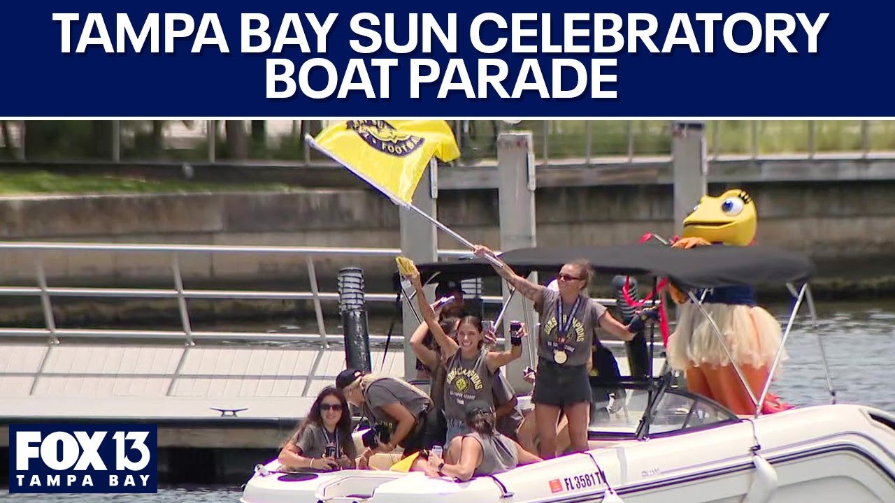 Tampa Bay Sun players, fans celebrate championship win with a boat ...