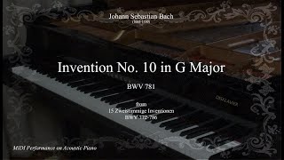 J.S. Bach: Invention No. 10 in G Major BWV 781 (Piano)