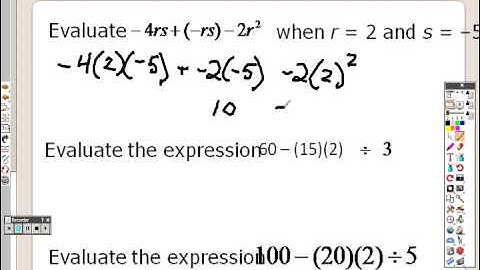 Algebra 2 1.2 Part 1 Examples Algebraic Expressions and Models