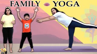 FAMILY YOGA | Flexibility and Strength | Family Exercise Challenge | Aayu and Pihu Show