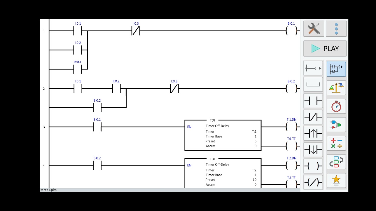 Apertura/cierre de una puerta automática plc ladder E1
