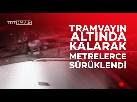 Tramvaya çarpan motosikletteki yolcu metrelerce sürüklendi