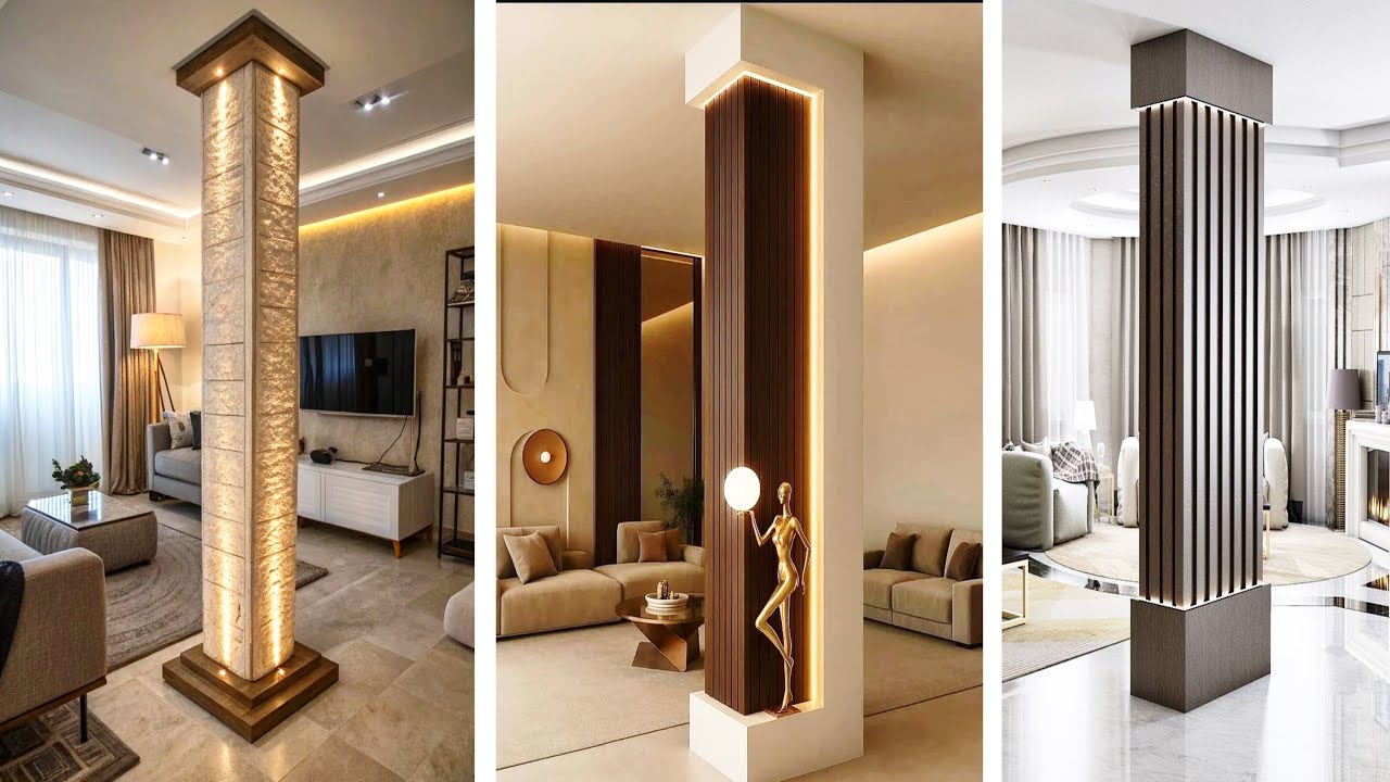 50 modern Column Decoration Ideas 2025 | exterior column pillar design | Home interior design