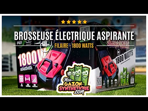 Brosse électrique aspirante 1800 watts pour gazon synthétique.