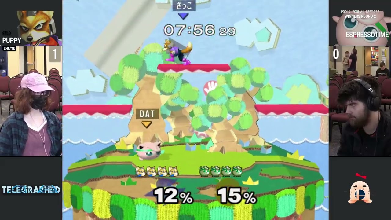 Telegraphed - Pools, Winners Round 2 - (Fox) 雑魚 | Puppy vs (Jigglypuff) Espressotime
