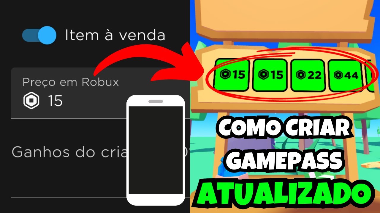 COMO CRIAR GAMEPASS PELO CELULAR (ATUALIZADO) E VENDER NO PLS DONATE ...