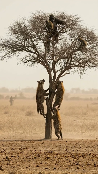 Gorilla video on the tree #hyena #animal 4