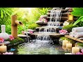 Bamboo Waterfall + Piano Sounds 🌙 Birds Ambience to Reduce Stress & Anxiety Instantly