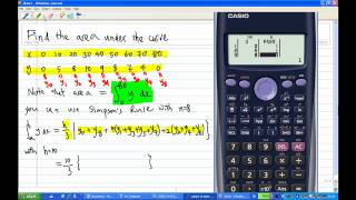 Simpson's rule by using Statistical functions of Casio fx es