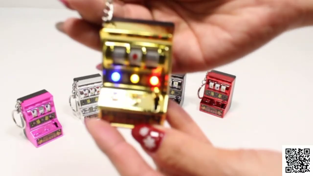 音が鳴る！ミニスロットキーリング｜おもちゃ・縁日玩具・駄菓子