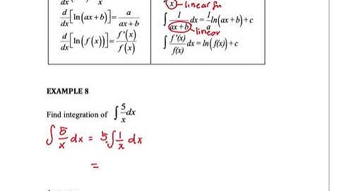 Integration of Logarithmic Function (Example 8)
