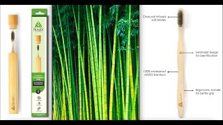 Rusabl Bamboo biodegradable Toothbrush with Bamboo Case