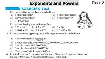 Exercise 10.2 | Chapter 10 Exponents and Powers | Class 8 Maths NCERT New Syllabus