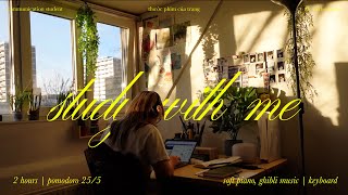 🎧 2-HOUR STUDY WITH ME (25/5) | keyboard & soft ghibli, piano music | a communication student screenshot 5