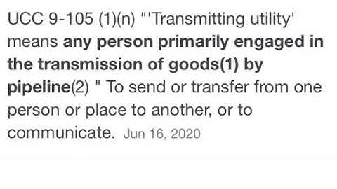 What Is A Transmitting Utility? (UCC 9-105(1)(n)