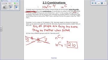 Math 30-2 Unit 2 Lesson 2.3 Combinations