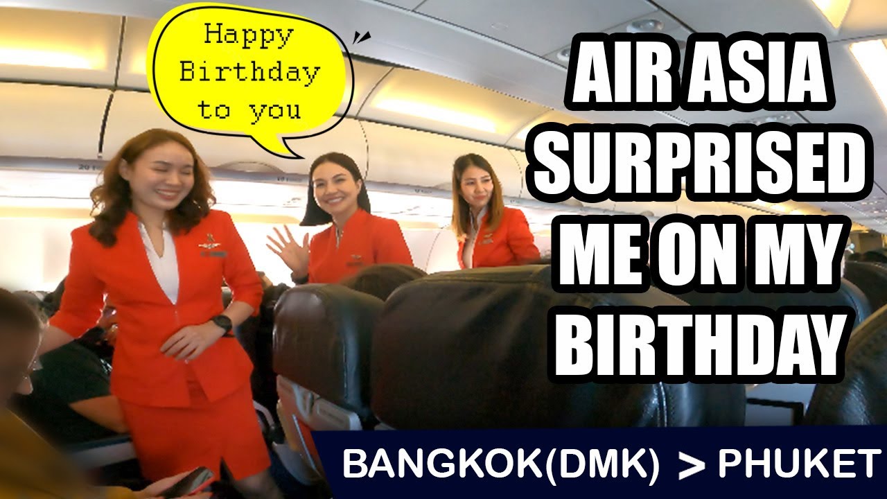 Flying AirAsia on my Birthday | FD3037 Bangkok DMK to Phuket Flight Experience | Airbus A320-200