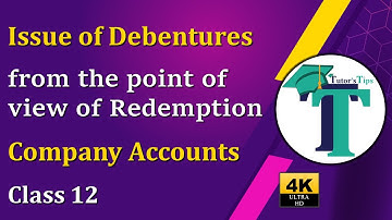 Issue of Debentures from the point of view of Redemption - Class 12 Explained with Animation