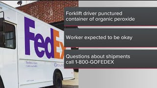 Worker injured after organic peroxide spill at DeKalb FedEx facility