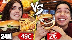 ON MANGE LE PLUS CHERS VS LE MOINS CHERS PENDANT 24H !