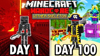 I Survived 100 Days as a WITHER SKELETON in Hardcore Minecraft... Heres What Happened