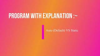 Celebrity Auto VS  Static | Storage Classes | C programming | Code Block Wealth