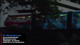 17/05/2025 KL Monorail Line Scomi SUTRA RSV23 Mechamato Livery Arriving Tun Sambanthan
