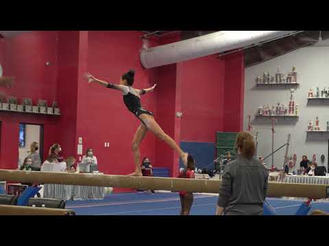 Gymnastics Red River Rivalry Level 3 Beam routine 1/30/21