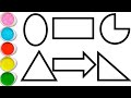 Shapes drawing for kids, colors for toddlers, learn 2d shapes | Educational video