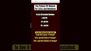 Python PIP Module on Linux vs Windows (DOS Cmd vs PowerShell Terminal)