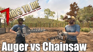 7 Days to Die - Auger vs Chainsaw - Block & Zombie Tests
