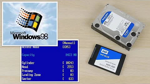 Using modern HDD and SSD with Windows 98 (Capacity limit BIOS settings)